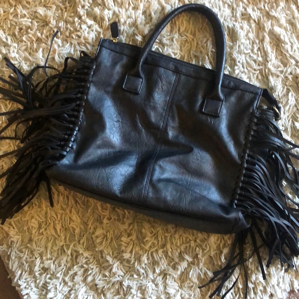 Black Fringe Purse
